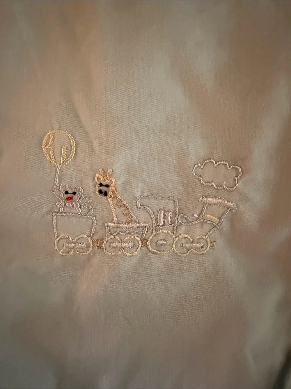 Vintage baby boy Light Blue Embroidered Romper Overalls, size 9 months